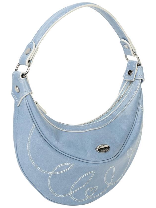 Western Hobo Shoulder Bag Sky Blue Cracked - COTESSI - BALAAN 3