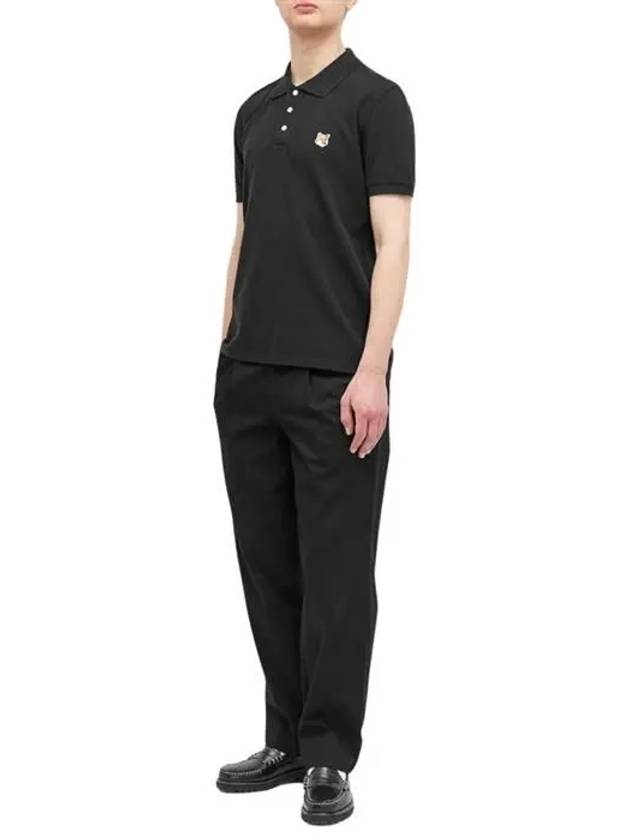 Fox Head Patch Cotton Polo Shirt Black - MAISON KITSUNE - BALAAN 6