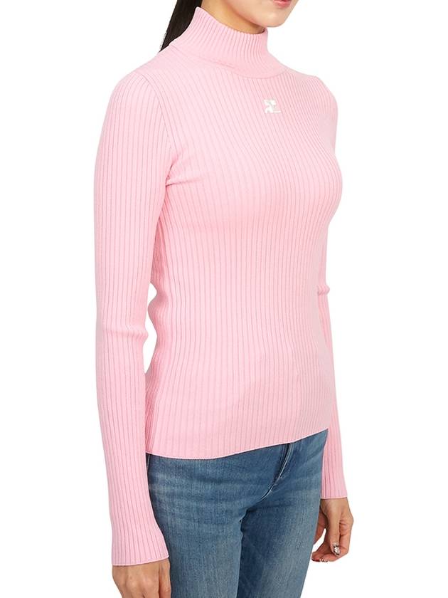 Courr ges 422MPU022FI0001 ROSE Women s Turtleneck Knit - COURREGES - BALAAN 5