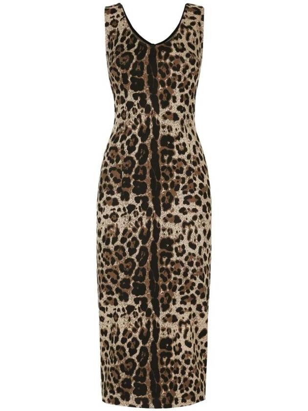 leopard print sleeveless dress F6AWETFJGAS - DOLCE&GABBANA - BALAAN 1