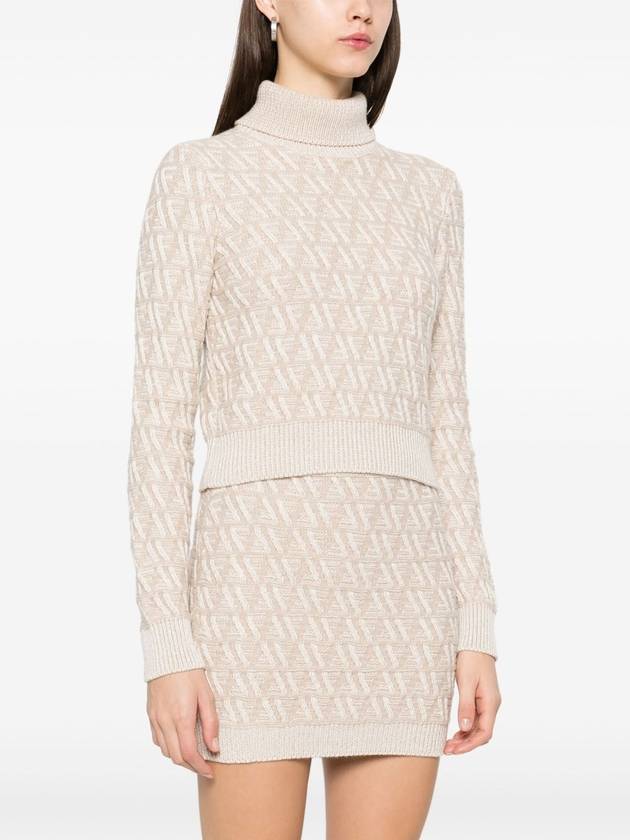 Turtleneck Knit Top Beige - FENDI - BALAAN 4