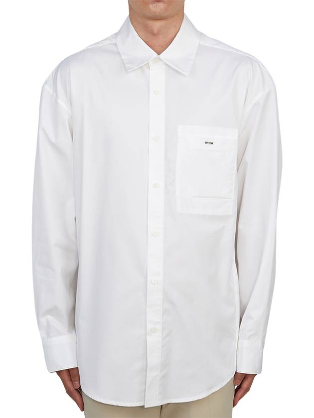 Back Logo Cotton Long Sleeve Shirt White - WOOYOUNGMI - BALAAN 4