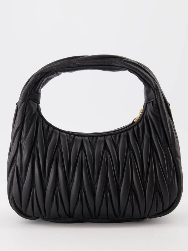 Wander Materasse Nappa Leather Mini Hobo Tote Bag Black - MIU MIU - BALAAN 3