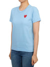 Women's Small Heart Waffen Short Sleeve T-Shirt P1 T271 1 Blue - COMME DES GARCONS PLAY - BALAAN 3