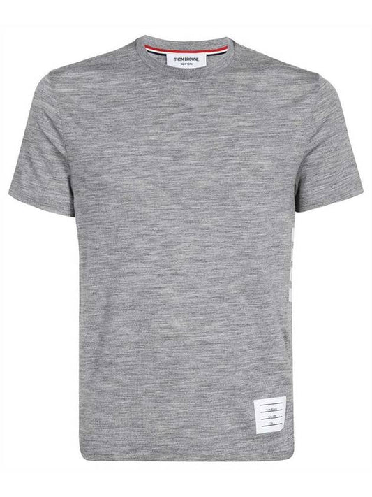Men's 4 Bar Short Sleeve T-Shirt Grey - THOM BROWNE - BALAAN 1