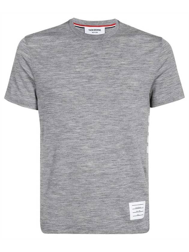 Men's 4 Bar Short Sleeve T-Shirt Grey - THOM BROWNE - BALAAN 1