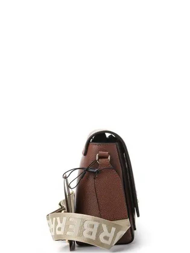 Leather and Vintage Check Note Crossbody Bag Tan - BURBERRY - BALAAN 3