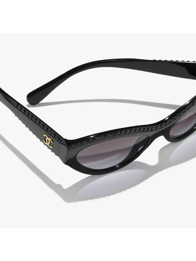 Cat eye sunglasses acetate strass black Lens Gray Gradient 9164B C622 - CHANEL - BALAAN 4