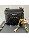24 Years Women s Vanity Mini Bag Cross Chain Adjustable Black Gold LUX2407021 - CHANEL - BALAAN 1
