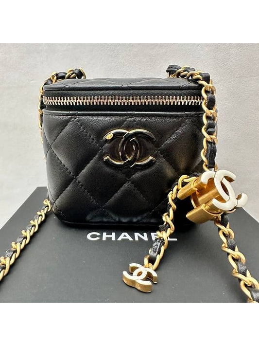 Women s Vanity Strap Adjustable Logo Leather Mini Bag Cross Black LUX2407021 - CHANEL - BALAAN 1