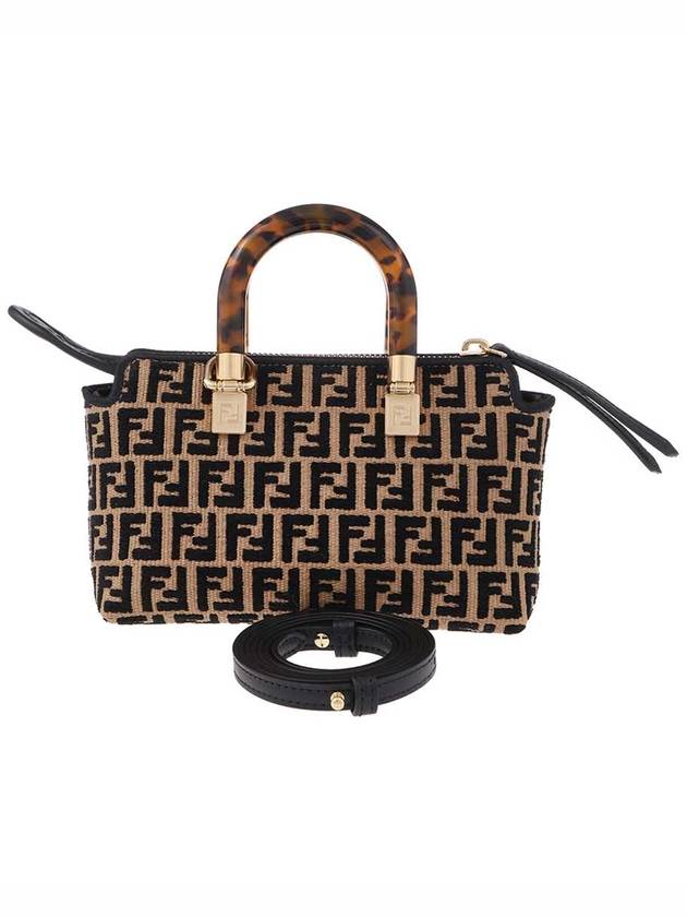 By The Way Mini Raffia Boston Tote Bag Black - FENDI - BALAAN 3