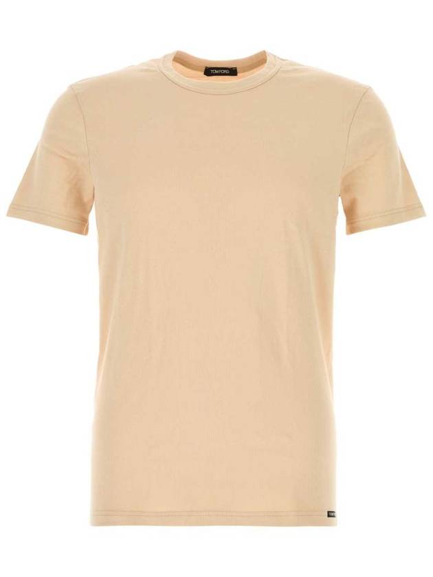 Cotton Crew Neck Short Sleeve T-Shirt Nude - TOM FORD - BALAAN 2