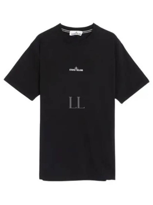 Garment Dyed Institutional One Print Cotton Jersey Short Sleeve T-Shirt Black - STONE ISLAND - BALAAN 2