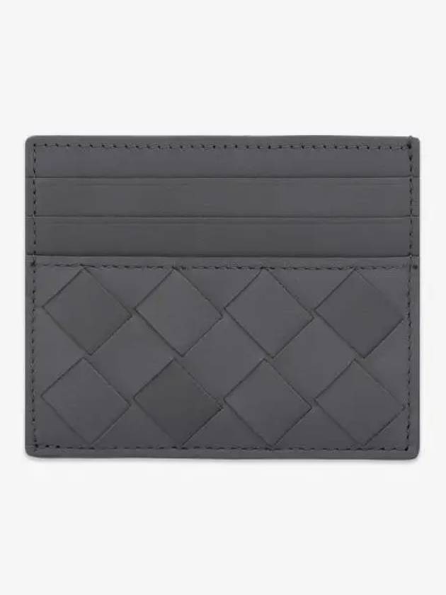 Intrecciato Leather Card Wallet Light Grey - BOTTEGA VENETA - BALAAN 1