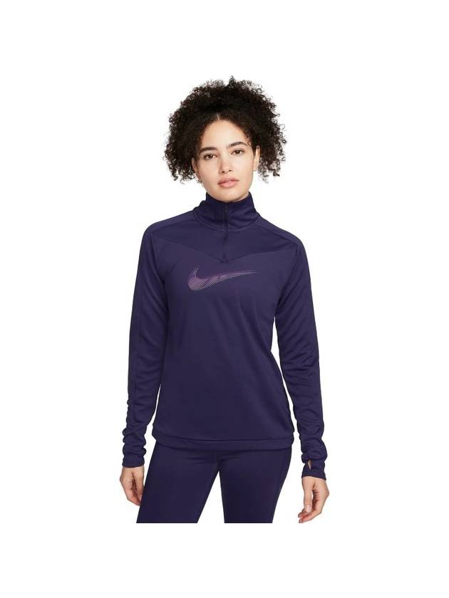 Nike Dri-FIT Swoosh Long Sleeve T-Shirt Purple - NIKE - BALAAN 2