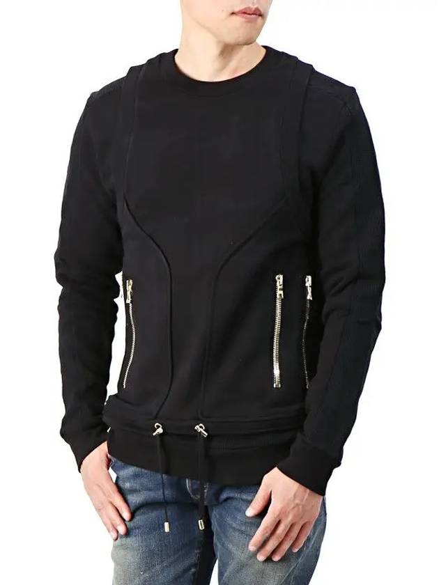 Double Zipper Biker Sweatshirt Black - BALMAIN - BALAAN 2