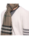 Raw Cut Checked Wool Scarf Brown - BURBERRY - BALAAN 6