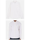 Men's Big Heart Embroidered Logo Oxford Long Sleeve Shirt White - AMI - BALAAN 5