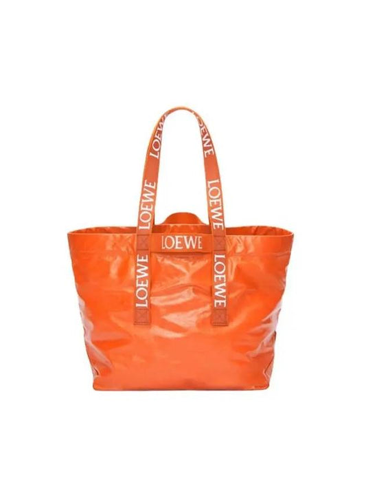 Fold Paper Calfskin Tote Bag Orange - LOEWE - BALAAN 1