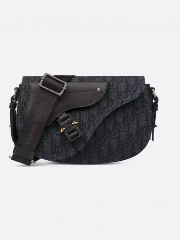 Oblique Saddle Messenger Jacquard Cross Bag Black - DIOR - BALAAN 2