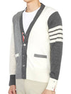 Men's Sustainable Classic Diagonal Wool Cardigan Tonal Grey - THOM BROWNE - BALAAN 10