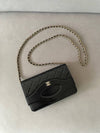 24C 31 Flap WOC Chain Bag Calfskin Black Gold AP2703 - CHANEL - BALAAN 10