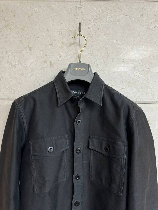 Cotton Military Shirt Black 2 - TOM FORD - BALAAN 3