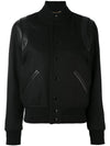 Women's Wool Varsity Bomber Jacket Black - SAINT LAURENT - BALAAN 2