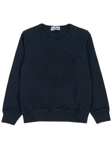 Kids Cotton Sweatshirt Navy - STONE ISLAND - BALAAN 1