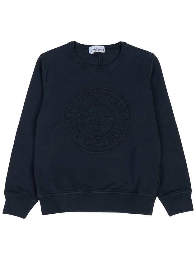 Kids Cotton Sweatshirt Navy - STONE ISLAND - BALAAN 1