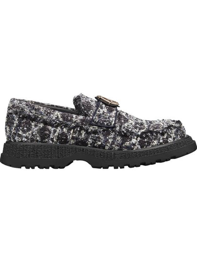 Buffalo Cannage Cotton Tweed Loafer Navy - DIOR - BALAAN 2