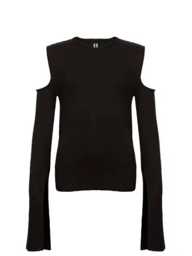 Women s Open Shoulder Long Sleeve T Shirt Black RP01B4663 - RICK OWENS - BALAAN 1