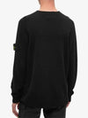 Waffen Patch Round Neck Wool Knit Top Black - STONE ISLAND - BALAAN 3