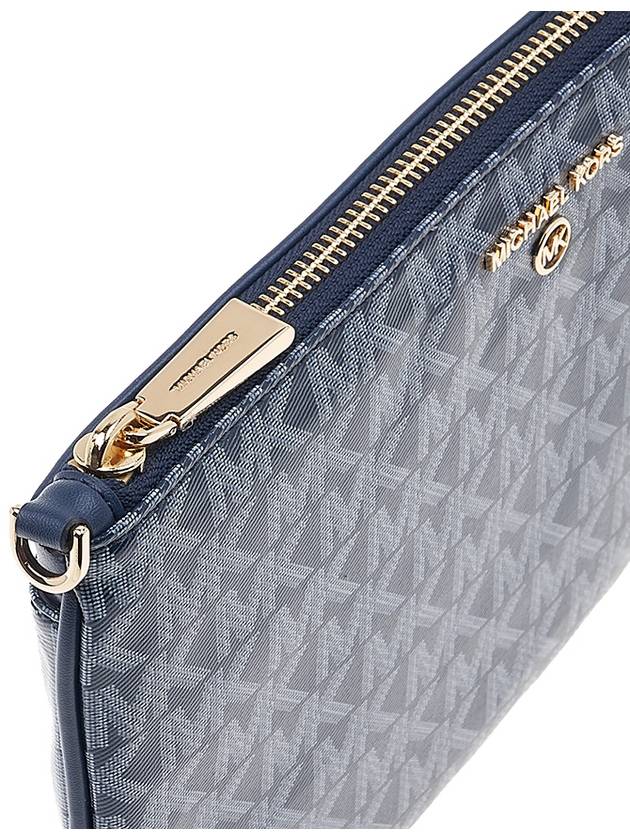 Jet Set Monogram Leather Clutch Bag Navy - MICHAEL KORS - BALAAN 8