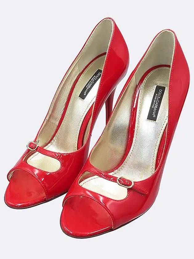 7592 Red color enamel open toe pumps women s shoes 250MM - DOLCE&GABBANA - BALAAN 6