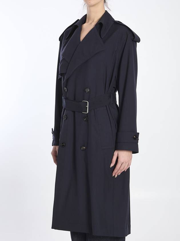 Fine wool trench coat midnight blue - BOTTEGA VENETA - BALAAN 3