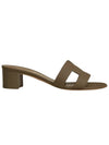 Women's Oasis Sandals Calfskin Etoff Brown - HERMES - BALAAN 1