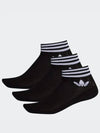 Trefoil Ankle Socks 3 Pack Black - ADIDAS - BALAAN 2