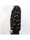 Men's Script Logo Wool Knit Black - BALENCIAGA - BALAAN 4