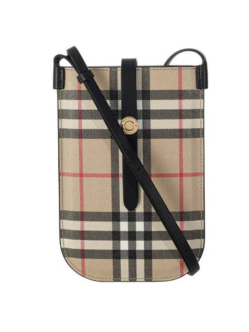 Vintage Check Strap Phone Holder Cross Bag - BURBERRY - BALAAN 1