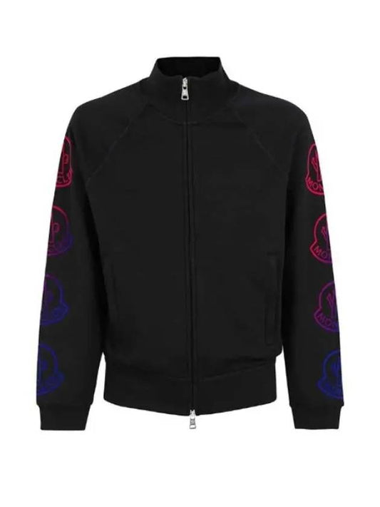 Men's Side Gradient Logo Zip-Up Jacket Black - MONCLER - BALAAN 2