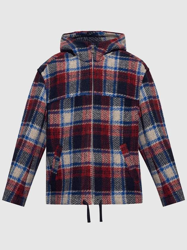 Kurt Check Zip-Up Hoodie Red - ISABEL MARANT - BALAAN 2