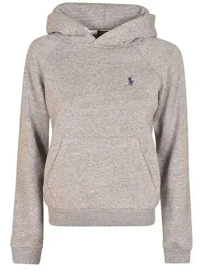 Women's Embroidered Logo Long Sleeve Hoodie Grey - POLO RALPH LAUREN - BALAAN 2