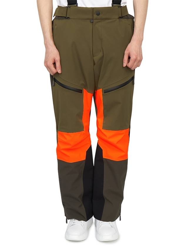 Grenoble Logo Straight Pants Orange Khaki - MONCLER - BALAAN 3