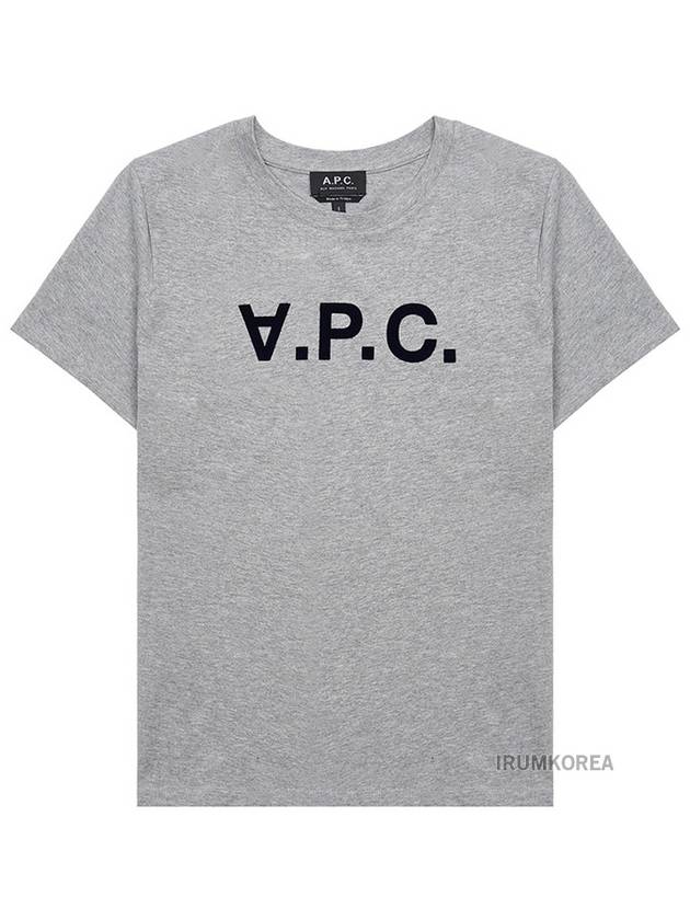 VPC Navy Logo Cotton Short Sleeve T-Shirt Grey - A.P.C. - BALAAN 2