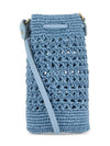 Embroidered Logo Crochet Bucket Bag Light Blue - MIU MIU - BALAAN 5