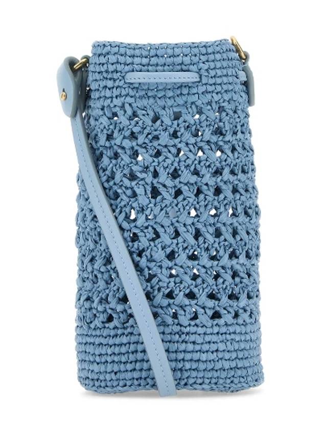 Embroidered Logo Crochet Bucket Bag Light Blue - MIU MIU - BALAAN 5