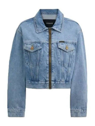 Denim Crop Jacket in Organic Cotton Jumper - COACH - BALAAN 1