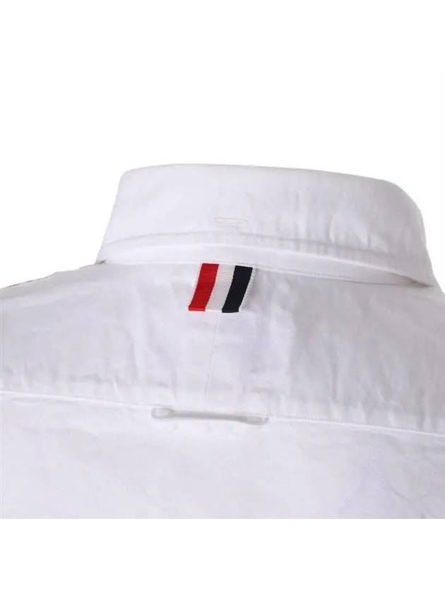 Oxford Striped Grosgrain Armband Classic Long Sleeve Shirt White - THOM BROWNE - BALAAN 5