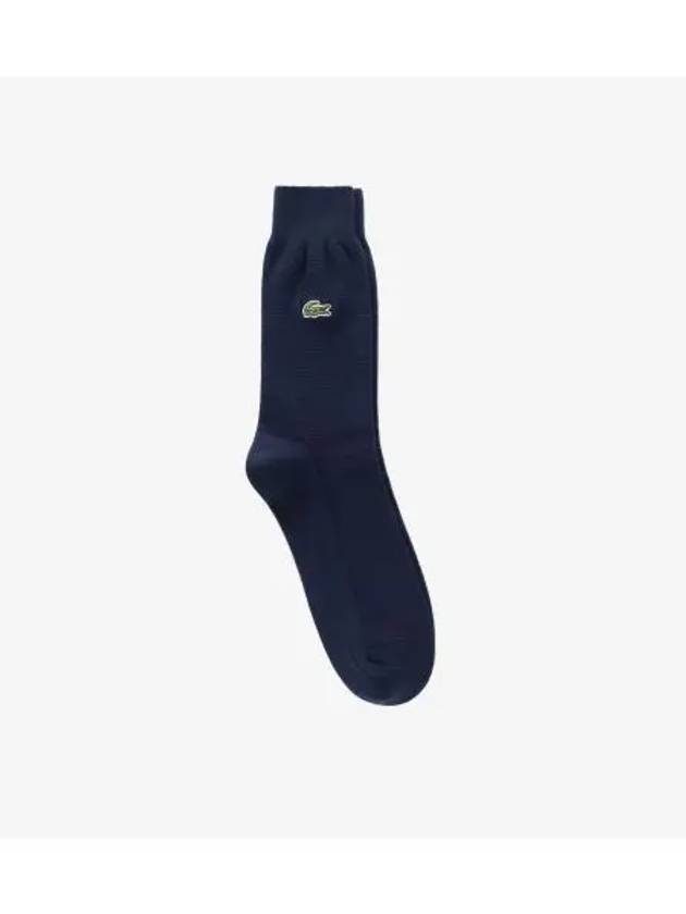 Men s Basic Pique Texture Gentleman Socks Dark Navy - LACOSTE - BALAAN 1